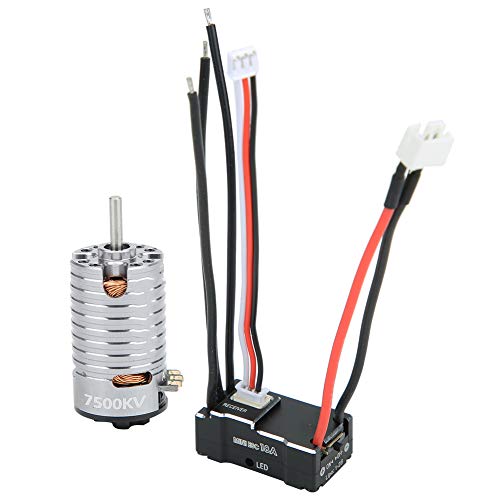 Brushless Motor, High Speed 7500KV Crawler Motor Metal 1410 with 18A ESC for 1/24 1/28 1/32 Scale Off-Road RC Cars Hobbyists Repair Enthusiasts