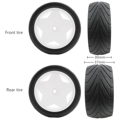 4 Pieces 12mm Hex Off-Road RC Eletric Buggy Wheels & Tires for 1/16 1/14 1/12 1/10 Scale H16PL JC16EP 16207 124010 144010 124017 124018 RC Buggy Trucks Cars