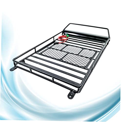 VICASKY Car Roof Luggage Carrier Rack with Light Bar for Crawler Black Cargo Bracket for Rc Vehicles Supports Multiple Accessories Easy to Install