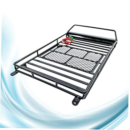 VICASKY Car Roof Luggage Carrier Rack with Light Bar for Crawler Black Cargo Bracket for Rc Vehicles Supports Multiple Accessories Easy to Install