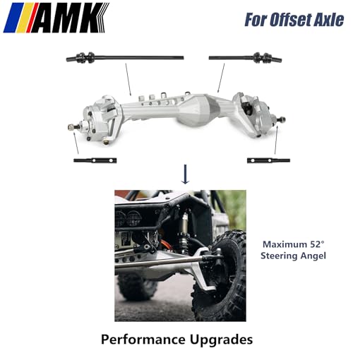 AMK 2-Joint 1/10 Capra Drive Shaft Offset Portal Axle Constant Velocity Driveshift UTB10 CVD Stub Shaft for RC Crawler Axial 1.9 Capra F9 Upgrades