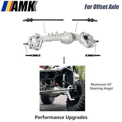 AMK 2-Joint 1/10 Capra Drive Shaft Offset Portal Axle Constant Velocity Driveshift UTB10 CVD Stub Shaft for RC Crawler Axial 1.9 Capra F9 Upgrades