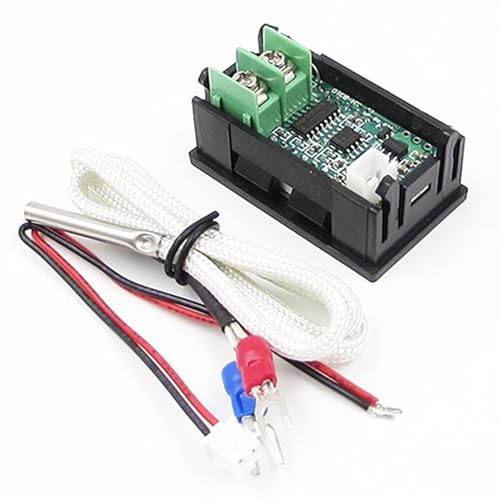 12V Green Fahrenheit Digital Temperature Gauge -58F~239F LED Display Screen with Terminal Wire and 0.5 Meter K-Type Thermocouple