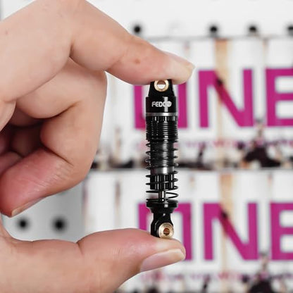 DSS18 TRX4M Shocks 59MM Oil-Filled Shock Absorber CNC Long Threaded Oil Damper For TRX4MT TRX4M Upgrades 1/18 RC Crawler,Dual Spring Suppresses Minor Vibrations and Absorbs Major Impacts - style: 59mm black