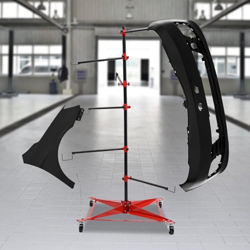 Auto Body Panel Tree Holder Paint Stand, 330 lbs Capacity, Adjustable Center Post Hang Paint Spray Stand with 4 Lockable Wheels & 6 Hook Levers for Automotive Doors Bumpers Fenders Hoods(Height 71'') - size: 75x75x180cm
