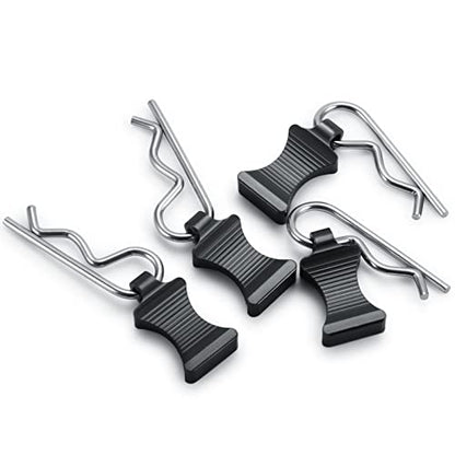 Que-T 1 Set Body Clips Pins with Pull Tabs for 1:6 Axial SCX6 AXI05000 RC Crawler Car (Black) - color: Black