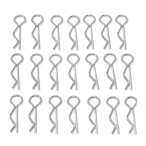 Honbay 100PCS 1/16 Metal Car Truck Buggy Shell Body Clips Pins for for RC Vehicles (1/16) - size: 1/16
