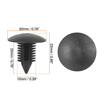X AUTOHAUX 40pcs 9mm Hole Dia Plastic Bolt Rivets Fastener Rivets Bumper Retainer Clips Black for Car Front Rear Upper