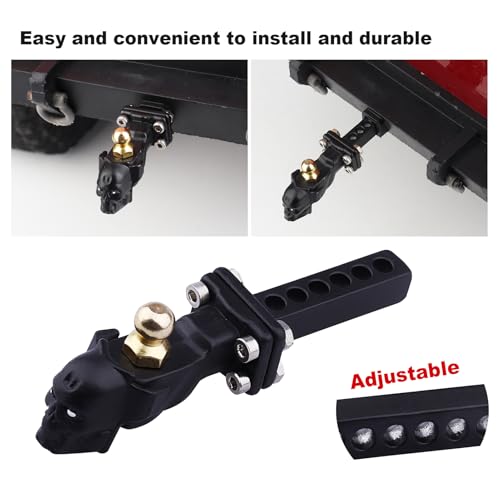 Hobbypark Metal Scale Trailer Hitch Drop Hitch Receiver Tow Hook Shackles for Traxxas TRX4 Axial SCX10 90046 90047 1/10 RC Crawler Cars