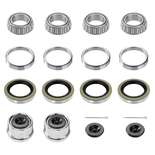 2 Sets Trailer Wheel Bearing Kits L44649 L44610 for 2000-2200 lb Axles | Includes L44649/L44610 Bearings, 12192TB & 15192TB Double Lip Grease Seals, Fits 1-1/16" Straight Spindles and 5-Lug Hubs - size: L44649 L44610-Set of 2