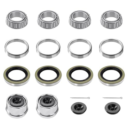 2 Sets Trailer Wheel Bearing Kits L44649 L44610 for 2000-2200 lb Axles | Includes L44649/L44610 Bearings, 12192TB & 15192TB Double Lip Grease Seals, Fits 1-1/16" Straight Spindles and 5-Lug Hubs - size: L44649 L44610-Set of 2