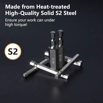 MulWark Hex Head Allen Wrench Drill Bit Set 20PC (10pc Metric & 10pc SAE), 2.3" Long 1/4" Diameter Quick Release Shank Magnetic Screwdriver Bit Set for Assembling Furniture - style: 20PC Hex Head Drill Bit Set