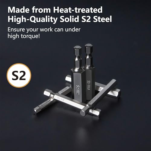 MulWark Hex Head Allen Wrench Drill Bit Set 20PC (10pc Metric & 10pc SAE), 2.3" Long 1/4" Diameter Quick Release Shank Magnetic Screwdriver Bit Set for Assembling Furniture - style: 20PC Hex Head Drill Bit Set