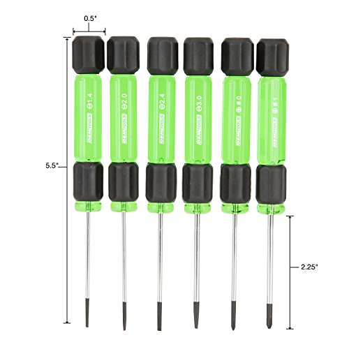 OEMTOOLS 22560 6 Piece Precision Screwdriver Set, Mini Screwdriver Set for Electronics, Eyeglasses, and Small Repairs, Magnetic Tips, Slotted and Phillips Heads, Chrome Vanadium Steel - style: Slotted and Phillips Head