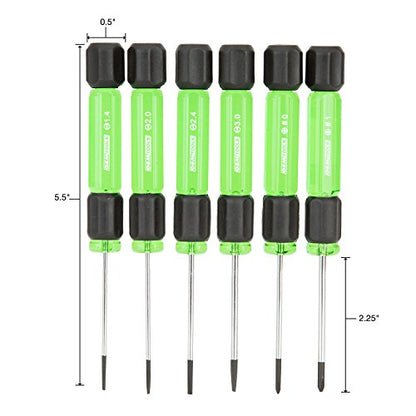 OEMTOOLS 22560 6 Piece Precision Screwdriver Set, Mini Screwdriver Set for Electronics, Eyeglasses, and Small Repairs, Magnetic Tips, Slotted and Phillips Heads, Chrome Vanadium Steel - style: Slotted and Phillips Head