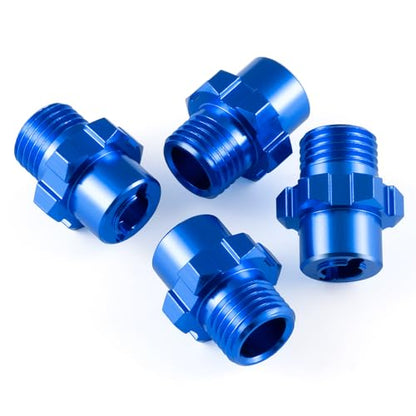 4Pcs Aluminum Alloy RC Hex Combiner Wheel Hex Hub Adapter Upgrades for 1/8 Tra-xxas Jato VXL 2S RC Monster Trucks (Blue) - color: Blue