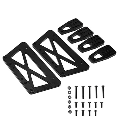 GLOGLOW Alloy Chassis Lift Plate Set, Aluminum, Strong and Sturdy for Climbing Cars, Easy Installation for Axial SCX10 1/10 RC (Black)