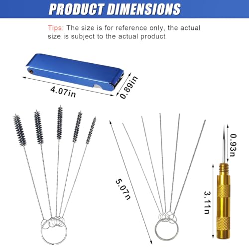 ZIMISI Carburetor Cleaning Kit, Carbon Dirt Jet Remove Torch Tip Cleaner Set Includes 13 Clean Wires, 10 Clean Needles, 5 Nylon Brushes, 1 Pick for Motorcycles, ATV, Welder, Spray Gun