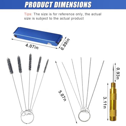 ZIMISI Carburetor Cleaning Kit, Carbon Dirt Jet Remove Torch Tip Cleaner Set Includes 13 Clean Wires, 10 Clean Needles, 5 Nylon Brushes, 1 Pick for Motorcycles, ATV, Welder, Spray Gun