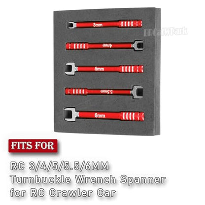 RC 3/4/5/5.5/6MM Turnbuckle Wrench Spanner for RC Crawler Car,Medium Carbon Steel Links Wrench,Multi-Function Turnbuckle Nut Ball Joint Remover RC Repair Tool,(5Pcs Red) - color: Red - (3/4/5/5.5/6mm Turnbuckle Wrench)