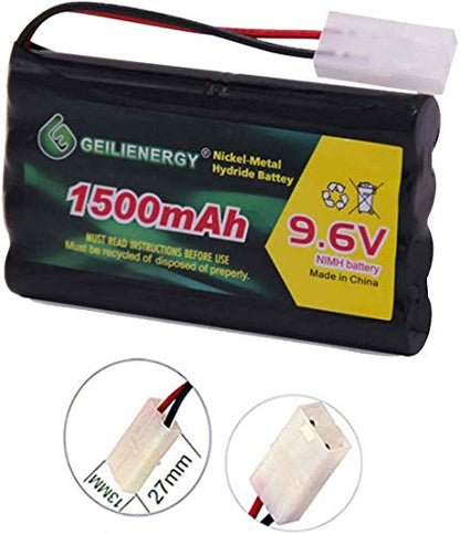 9.6V 1500mAh Rechargeable NiMH RC Battery with Tamiya Connector Compatible with RC Car RC Truck RC Airplane RC Boat Traxxas LOSI Associated HPI Kyosho Tamiya Quadcopter Drone Hobby (1 Pack) - color: 9.6V 1500 MAH Battery (1 PACK)