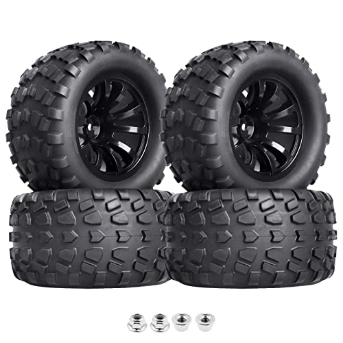 Hobbypark 2.8 12mm Hex RC Truck Wheels and Tires for 1/10 Scale Traxxas Stampede VXL Hoss 4x4 Redcat Volcano Epx Pro S30 Monster Truck fit 2S 3S Brushless Models