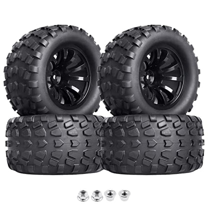 Hobbypark 2.8 12mm Hex RC Truck Wheels and Tires for 1/10 Scale Traxxas Stampede VXL Hoss 4x4 Redcat Volcano Epx Pro S30 Monster Truck fit 2S 3S Brushless Models