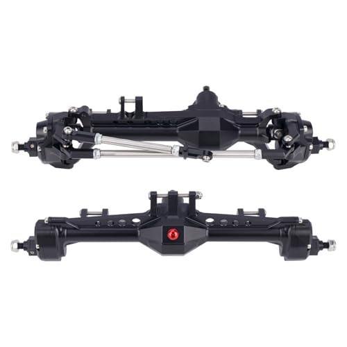 Vanquish F10 Portal Axles, 1/10 RC Aluminum CNC Complete F10 Front & Rear Axles with CNC Machined High Strength Steel Gears for 1/10 RC Crawler Vanquish VS4-10 Axial SCX10 II Upgrades (Black) - color: Black