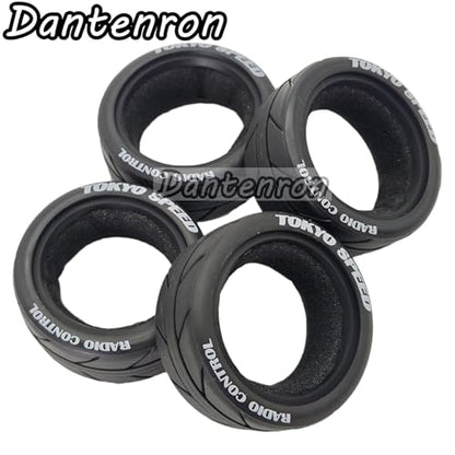 1/10 On Road Tires RC Soft Rubber Street Touring Tyres OD 65mm For 1:10 Rally Racing Drift Car Tamiya TT01 TT02 XV01 TA06 A959 PTG2 HPI KYOSHO HSP PTG2 Traxxas RC On-Road Wheels Rims 4PCS