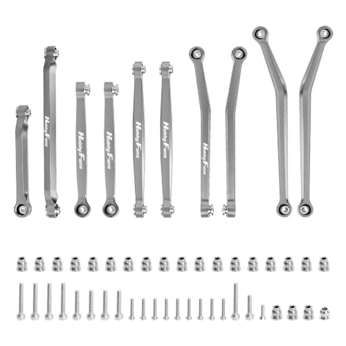 Steering Links & Body Links Set, CNC Metal Linkage High Clearance Chassis Links Upgrade Parts for Axial SCX30 1/30 RC Crawler(Titanium)