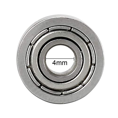 uxcell 604ZZ Deep Groove Ball Bearing Double Shield 604-2Z 80014, 4mm x 12mm x 4mm Chrome Steel Bearings (5-Pack) - size: 4mmx12mmx4mm