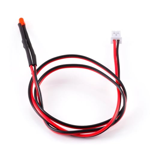 4PCS RC Car PH2.0 Single End Interface Light Headlights Taillight Accessories for 1/14 Tamiya RC Truck Tractor Model Car Upgrade Replacement Parts (Red) - color: Red