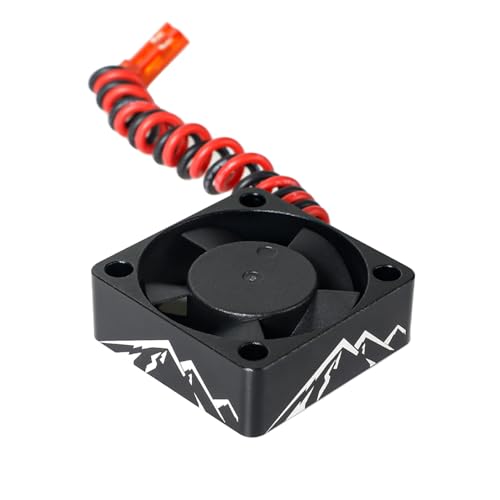 Aluminum Alloy RC Motor Cooling Fan 30x30mm Heatsink 28000RPM ESC Cooling Fan for 1/8 1/10 1/12 RC Car 540 550 Brushless Motor (Black)