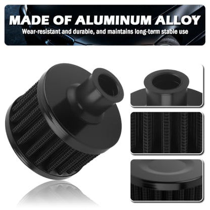 12mm Fuel Cell Vent Filter,High Efficiency Fuel Tank Breather Vent with 8AN (3/4-16) Female Fitting,Durable Anti-Clog Engine Vents Filters for Automotive Engine Fuels System
