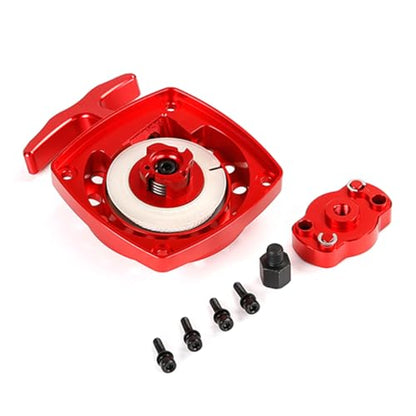 CNC Metal Easy Started Pull Starter & Dial Kit (Red) | for 1/5 HPI ROFUN ROVAN KM BAJA Losi 5ive T FG Zenoah CY 32CC 36CC Engine Rc Car Parts - color: Red