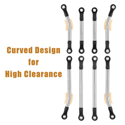 High Clearance Link Set Steel Lift Kit 50g for Traxxas TRX4M Defender Bronco Chassis Upgrades 1/18 RC Crawler Accessories, 8PCS