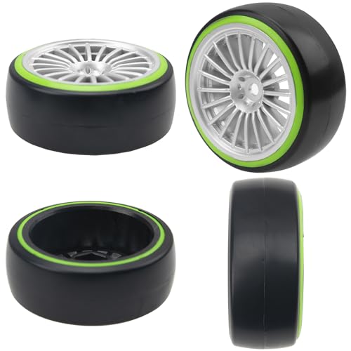 OD62mm Hard Plastic RC Drift Car Tires & Wheel Rims 12mm Hex Tyre & 1/10 RC Drift Car Tires Plastic Tyres and 12mm Hex Hard Plastic Wheel Rims