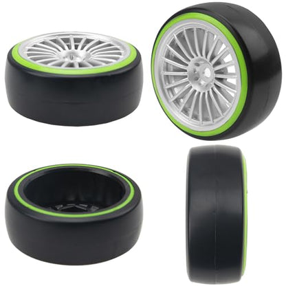 OD62mm Hard Plastic RC Drift Car Tires & Wheel Rims 12mm Hex Tyre & 1/10 RC Drift Car Tires Plastic Tyres and 12mm Hex Hard Plastic Wheel Rims