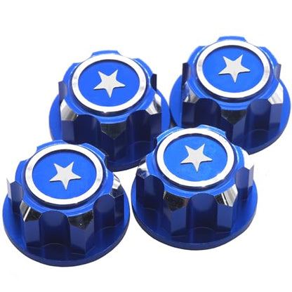 4Pack ShareGoo RC 17mm Hex Wheel Nut, Aluminium Dustproof Anti-Skid Mount Cap Compatible with Traxxas X-Maxx Summit E-Revo 1/8 RC Buggy Truck Car