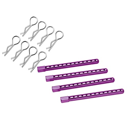 RC Body Post, Purple High Strength Aluminum Alloy Car Shell Column, Adjustable Height Buckle for HSP 1/10 94102 94103 RC Cars On Road Racing - color: Purple