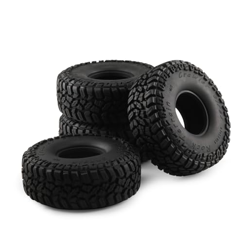 4PCS Soft Rubber Tires for RC 1:10 On Road Car 1.9" Crawler Tires with Foam for Axial SCX10 90047 SCX10 III AXI03007 Redcat Gen8 TRX-4 Tyre