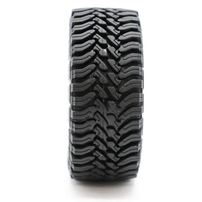 1.3” All-Terrain RC Tires for 1/18 1/24 TRX4M, Axial SCX24 / AX24, Redcat Ascent-18, FMS FCX24, 65 x 27 mm, 33 mm Inner Diameter, Foam Inserts, 4 pcs, Black