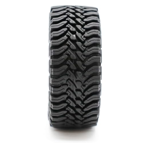 1.3” All-Terrain RC Tires for 1/18 1/24 TRX4M, Axial SCX24 / AX24, Redcat Ascent-18, FMS FCX24, 65 x 27 mm, 33 mm Inner Diameter, Foam Inserts, 4 pcs, Black
