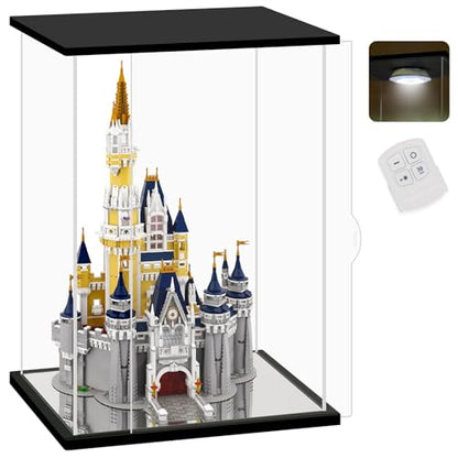 NONEMEY Clear Acrylic Display Case with Remote Control Light for Collectibles, Dustproof Model Showcase Organizer Box, Display Case for Collectibles (20x14x30.7inch,51x36x78cm) - size: 20×14×30.7 inch, 51×36×78 cm