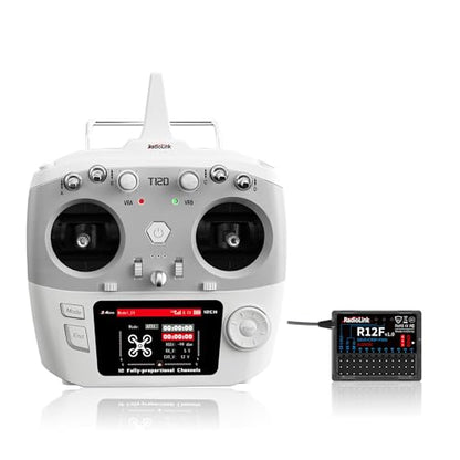 Radiolink T12D 12CH Transmitter R12F Receiver, 4km for Drone/Airplane/Car | 2.4GHz, Long Range RC Remote Controller for RC Airplane, Drone, Crawler, Car, Boats, Supports Micro ELRS Long Range Modules