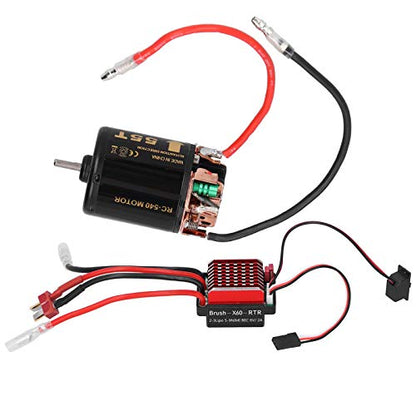 RC Motor ESC Combo, High Torque 360A Brushed Motor Kit 540 with T Plug for 1/10 Scale RC Cars Off-Road Racing Hobbyists - size: 55T