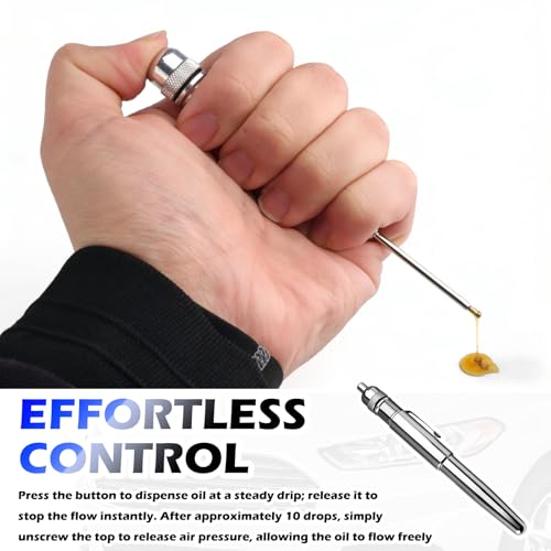 Car Precision Oiler Pen,Aluminum Pen Oiler with Solid Needle & Pocket Clip,Portable Leak-Proof Oil Applicator Car Accessories for Automotive Parts/Machine Maintenance