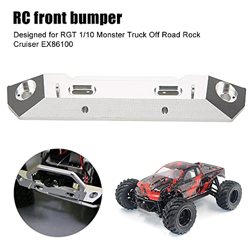 RC Aluminum Alloy Front Bumper for RGT 1/10 Truck, Front Anti - Collision Bar, Lightweight Durable Upgrade Part, Compatible with EX86100 Off - Road Rock Cruiser (Silver R86025S) - color: Silver R86025s