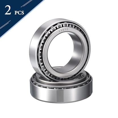 2 Pack 33010 Tapered Roller Bearing Cone and Cup Set | 50mm Bore 80mm OD 24mm Cup Width, Chrome Steel Taper Bearings Set, ABEC-3 - size: 33010