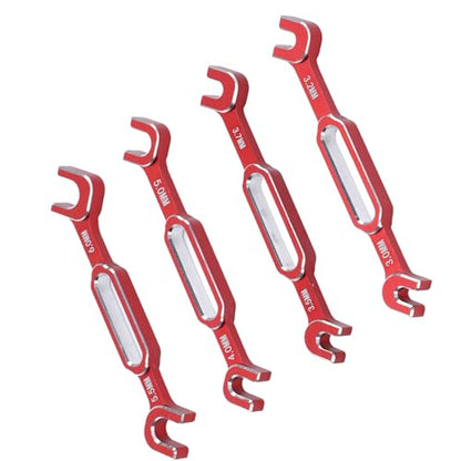 RC Turnbuckle Wrench Kit Set 3.0 3.2 3.5 3.7 4.0 5.0 5.5 6.0mm Aluminum Alloy (Red) - color: Red